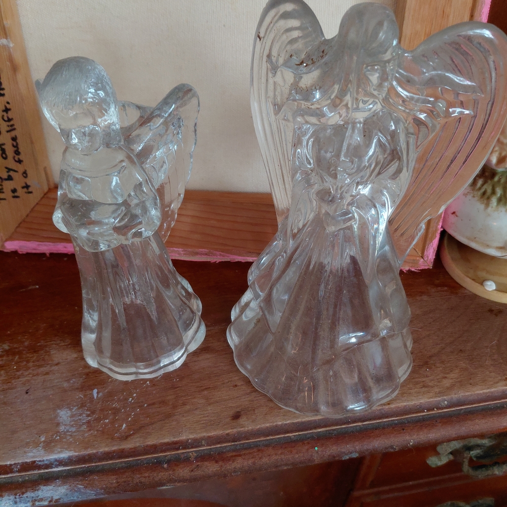 Clear Glass Angel Figurines
